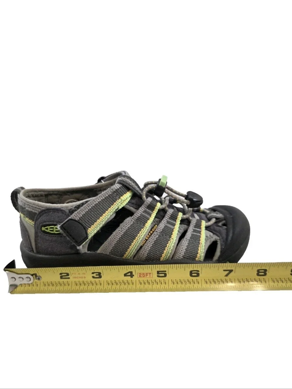 KEEN Newport H2 Kids Sandals Size 13 US Gray Lime Waterproof Closed Toe Outdoor